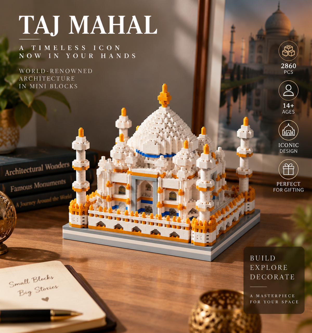 Taj Mahal Mini Block Building Set – 2860 Pieces