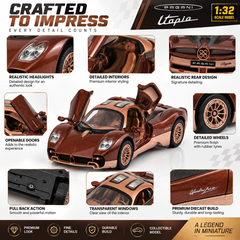 Pagani Utopia 1:32 Die-Cast Model Car with Pull-Back Action