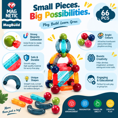 MagBuild 66-Piece Magnetic Building Set – Creative STEM Construction Toy