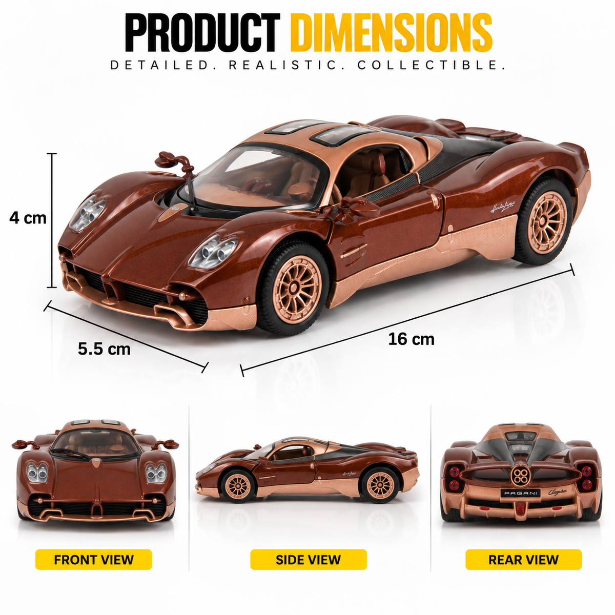 Pagani Utopia 1:32 Die-Cast Model Car with Pull-Back Action