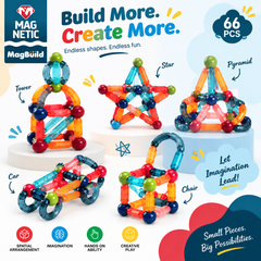MagBuild 66-Piece Magnetic Building Set – Creative STEM Construction Toy