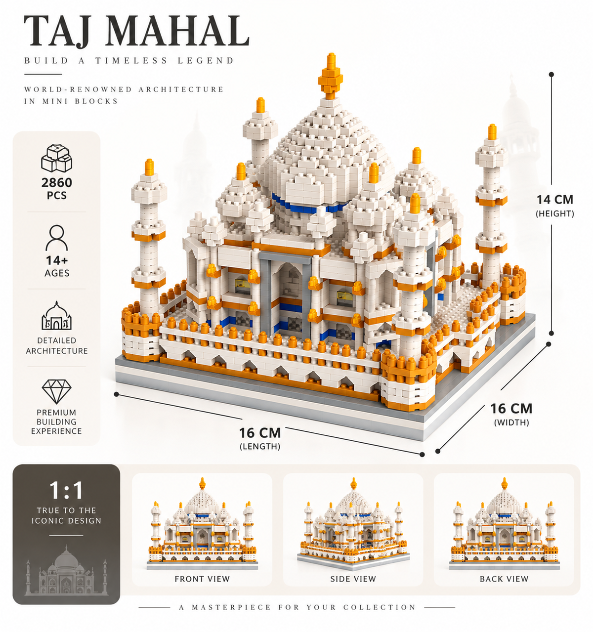 Taj Mahal Mini Block Building Set – 2860 Pieces