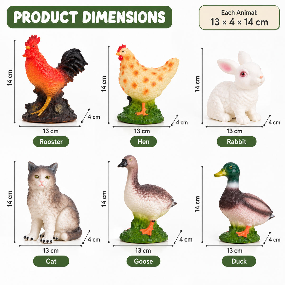 Farm Animal Figure Set – 6 Realistic Animal Toys for Kids