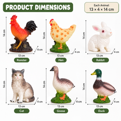 Farm Animal Figure Set – 6 Realistic Animal Toys for Kids