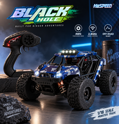 Black Hole 1:18 4WD RC Monster Truck with LED Lights