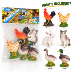 Farm Animal Figure Set – 6 Realistic Animal Toys for Kids