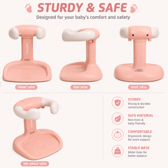 Baby Bath Support Stand with Anti-Slip Base – Pink