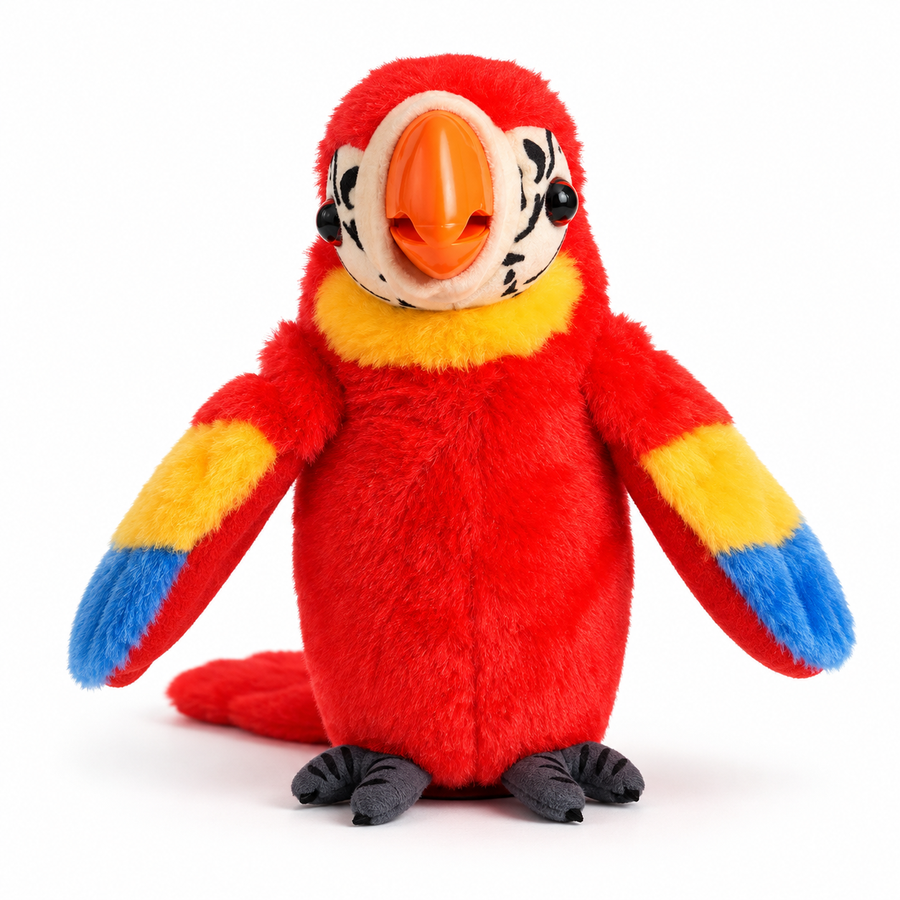 Colorful Parrot Plush Toy – Soft Stuffed Bird with Long Tail