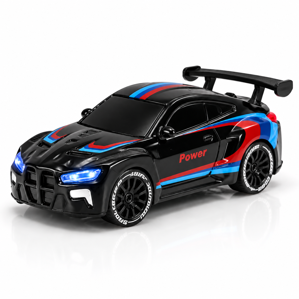 Mini 1:64 RC Alloy Car with LED Lights & 2.4GHz Remote